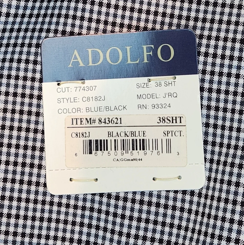 ADOLFO Sky Blue Layered Check Wool Sport Coat 38S - Picture 6 of 10